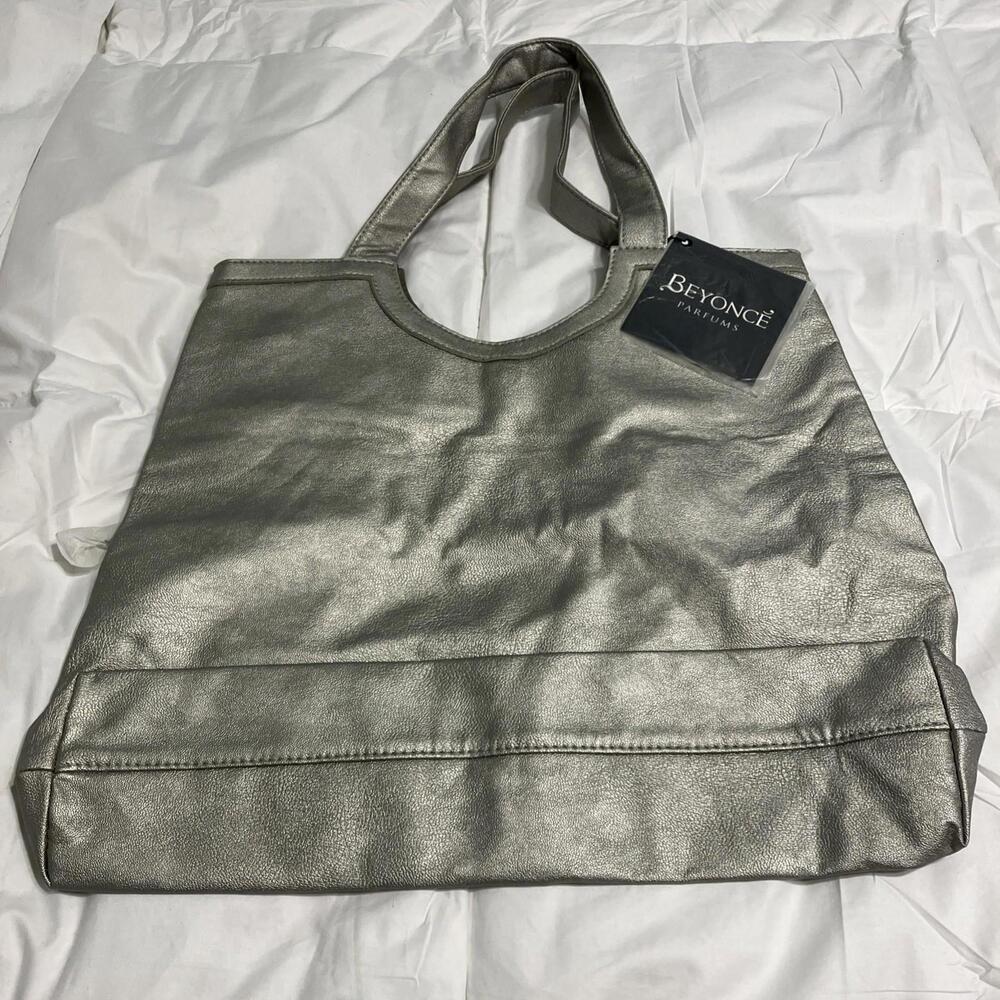 BEYONCE Fragrance Collection Large Metallic Fabric Tote Style Handbag - NWT